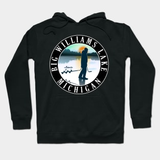 Big Williams Lake Ice Fishing Michigan Sunset Hoodie